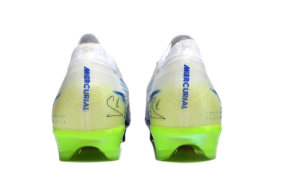 Unisex Nike Air Zoom Mercurial Vapor 16 Elite FG Firm Ground Low-Tops Football Boots - White/Electric Green/Deep Blue