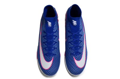 Unisex Nike Air Zoom Mercurial Superfly 10 Elite TF Artificial Turf High-Tops Football Shoes - Blue/Electric Pink/White
