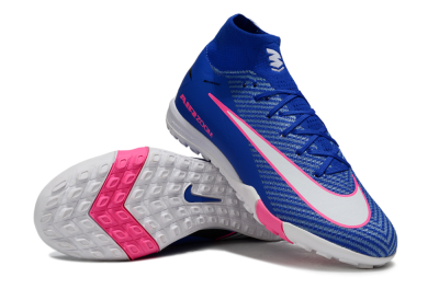 Unisex Nike Air Zoom Mercurial Superfly 10 Elite TF Artificial Turf High-Tops Football Shoes - Blue/Electric Pink/White