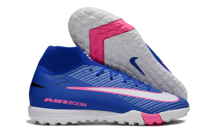 Unisex Nike Air Zoom Mercurial Superfly 10 Elite TF Artificial Turf High-Tops Football Shoes - Blue/Electric Pink/White