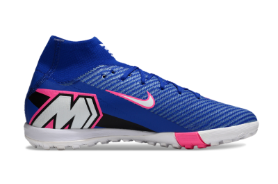 Unisex Nike Air Zoom Mercurial Superfly 10 Elite TF Artificial Turf High-Tops Football Shoes - Blue/Electric Pink/White