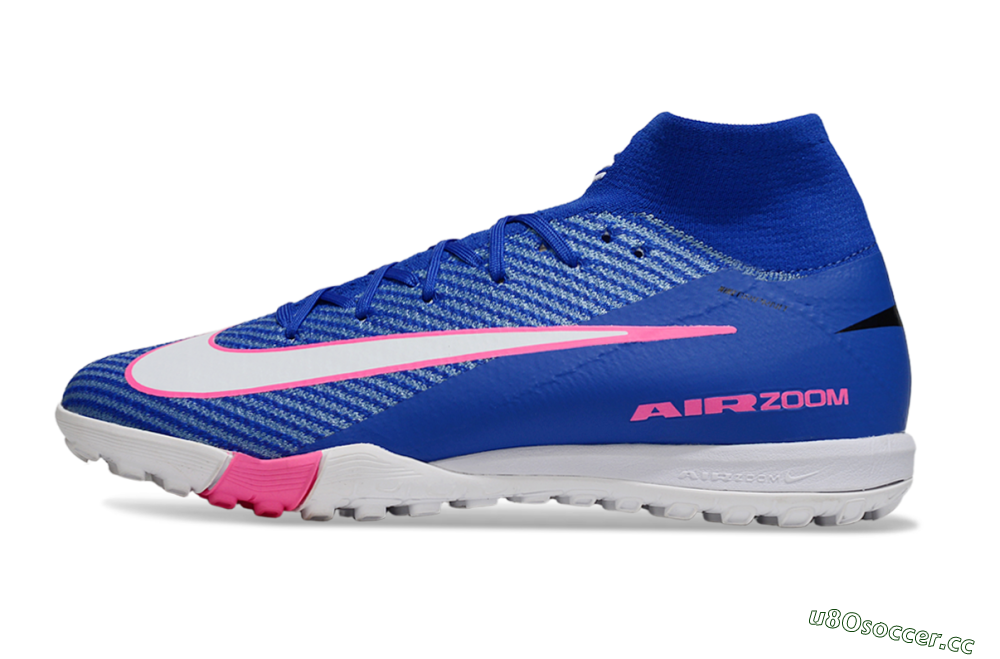 Unisex Nike Air Zoom Mercurial Superfly 10 Elite TF Artificial Turf High-Tops Football Shoes - Blue/Electric Pink/White 0