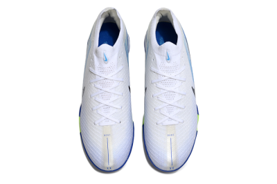 Unisex Nike Air Zoom Mercurial Vapor 16 Elite TF Artificial Turf Low-Tops Football Shoes - White/Electric Blue/Lime Green