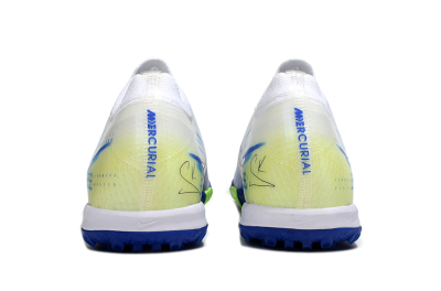 Unisex Nike Air Zoom Mercurial Vapor 16 Elite TF Artificial Turf Low-Tops Football Shoes - White/Electric Blue/Lime Green