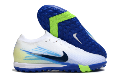 Unisex Nike Air Zoom Mercurial Vapor 16 Elite TF Artificial Turf Low-Tops Football Shoes - White/Electric Blue/Lime Green