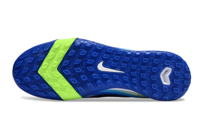 Unisex Nike Air Zoom Mercurial Vapor 16 Elite TF Artificial Turf Low-Tops Football Shoes - White/Electric Blue/Lime Green