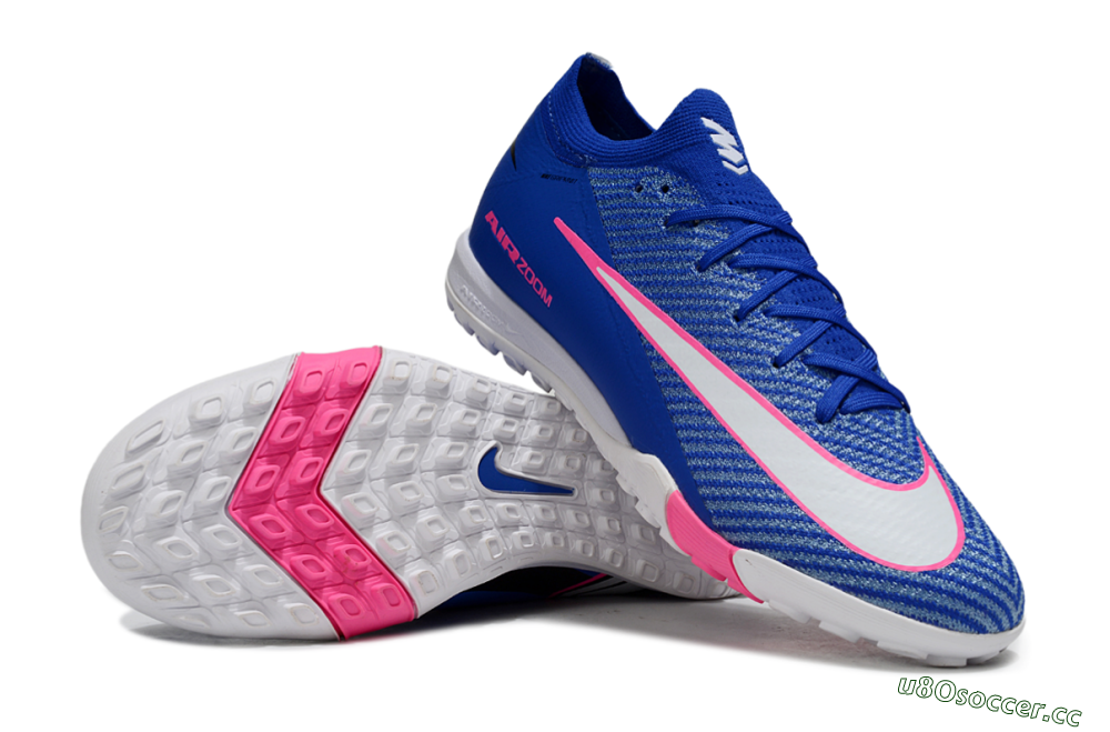 Unisex Nike Air Zoom Mercurial Vapor 16 Elite TF Artificial Turf Low-Tops Football Shoes - Blue/Electric Blue/Fuchsia Pink 3