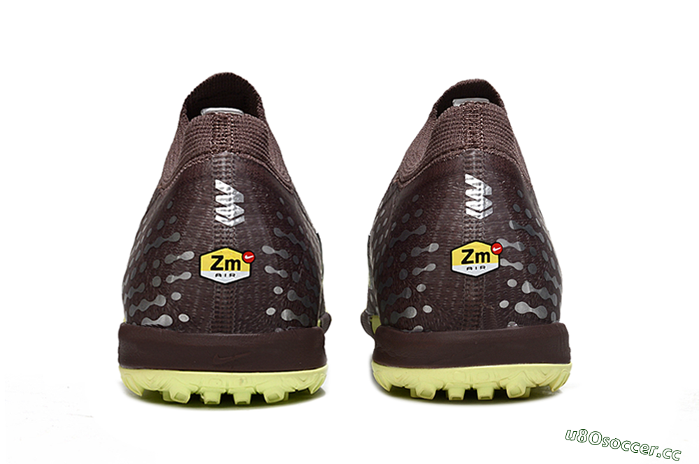 Unisex Nike Air Zoom Mercurial Vapor 16 Elite TF Artificial Turf Low-Tops Football Shoes - Brown/Lime Twist/Silver Dots 5