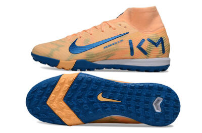 Unisex KM x Nike Air Zoom Mercurial Superfly 10 Elite TF Artificial Turf High-Tops Football Shoes - Orange/Tropical Sunrise/Navy Blue