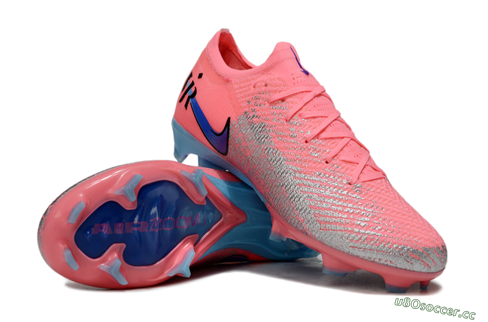 Unisex Nike Air Zoom Mercurial Vapor 16 Elite FG Firm Ground Low-Tops Football Boots - Pink/Electric Pink/Aqua Blue 3