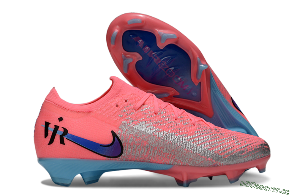 Unisex Nike Air Zoom Mercurial Vapor 16 Elite FG Firm Ground Low-Tops Football Boots - Pink/Electric Pink/Aqua Blue 2