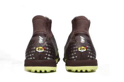 Unisex Nike Air Zoom Mercurial Superfly 10 Elite TF Artificial Turf High-Tops Football Shoes - Brown/Lime Green/Slate Grey