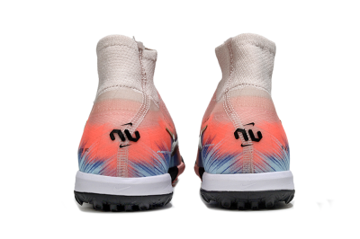 Unisex Nike Air Zoom Mercurial Superfly 10 Elite TF Artificial Turf High-Tops Football Shoes - Pink/Coral Breeze/Faded Blue