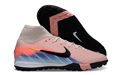Unisex Nike Air Zoom Mercurial Superfly 10 Elite TF Artificial Turf High-Tops Football Shoes - Pink/Coral Breeze/Faded Blue