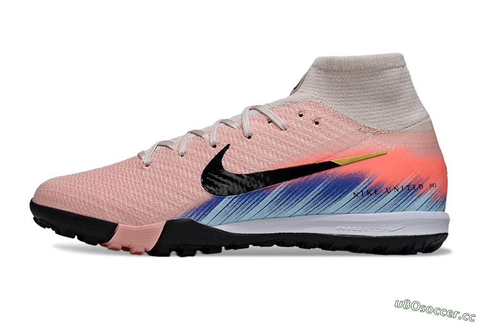 Unisex Nike Air Zoom Mercurial Superfly 10 Elite TF Artificial Turf High-Tops Football Shoes - Pink/Coral Breeze/Faded Blue 0