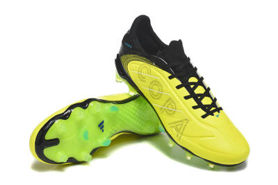 Men's Adidas Copa Pure 2 FG Firm Ground Low-Tops Football Boots - Yellow/Lime Blast/Black Out