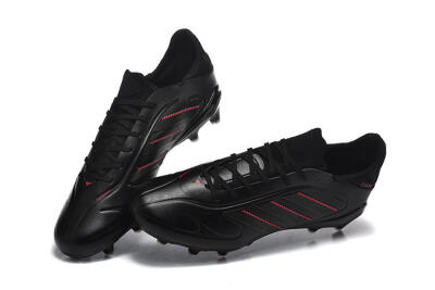 Men's Adidas Copa Pure 2 FG Firm Ground Low-Tops Football Boots - Black/Crimson Burst/Sleek Charcoal