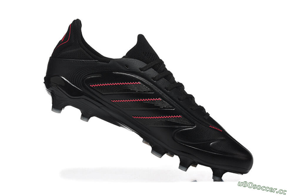 Men's Adidas Copa Pure 2 FG Firm Ground Low-Tops Football Boots - Black/Crimson Burst/Sleek Charcoal 7