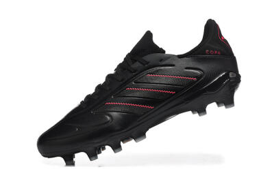 Men's Adidas Copa Pure 2 FG Firm Ground Low-Tops Football Boots - Black/Crimson Burst/Sleek Charcoal