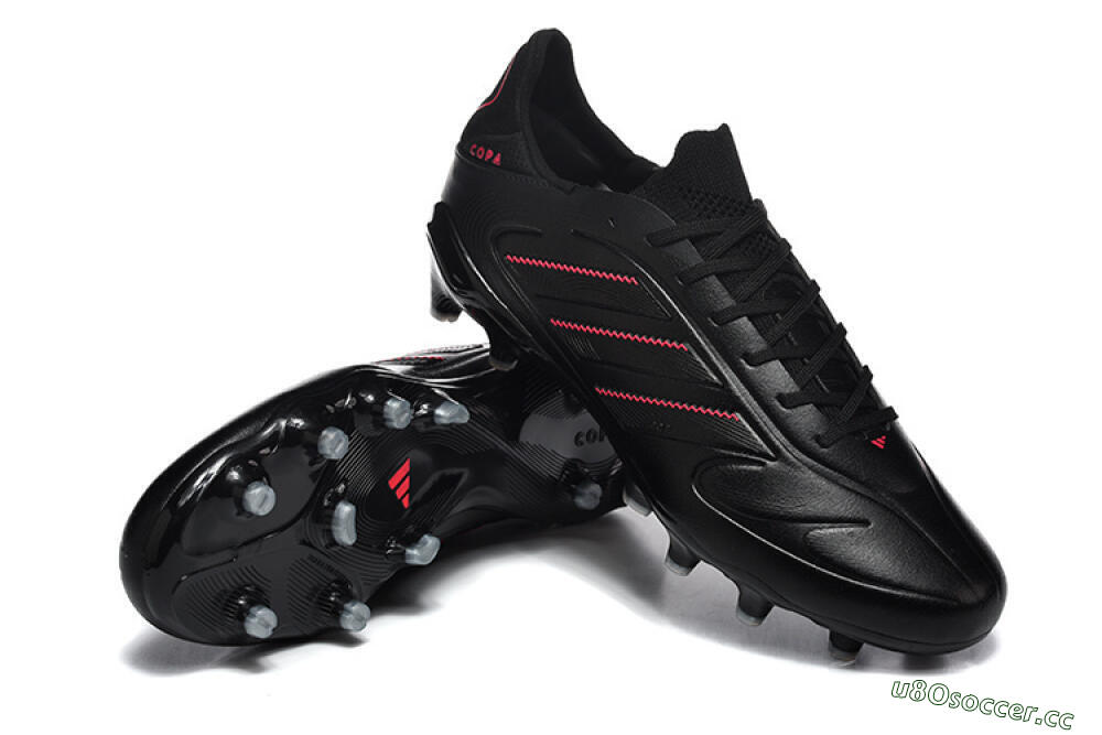 Men's Adidas Copa Pure 2 FG Firm Ground Low-Tops Football Boots - Black/Crimson Burst/Sleek Charcoal 4