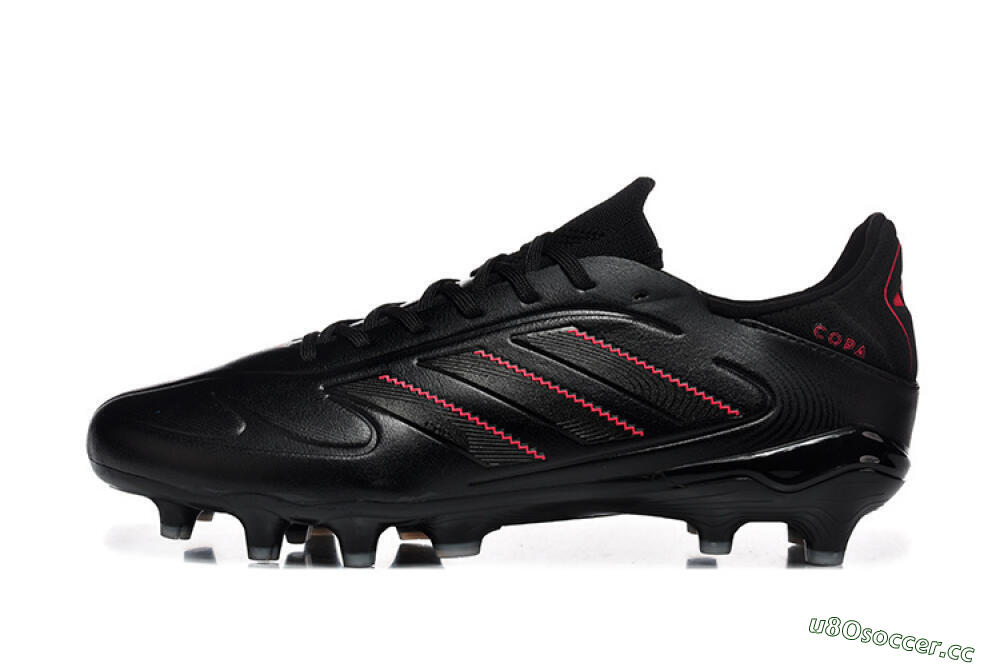 Men's Adidas Copa Pure 2 FG Firm Ground Low-Tops Football Boots - Black/Crimson Burst/Sleek Charcoal 0