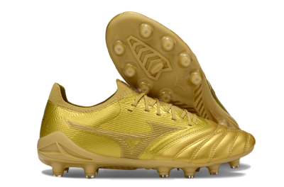 Men's Mizuno Morelia Neo 4 FG Firm Ground Low-Tops Football Boots - Gold/Metallic Gold/Shiny Gold