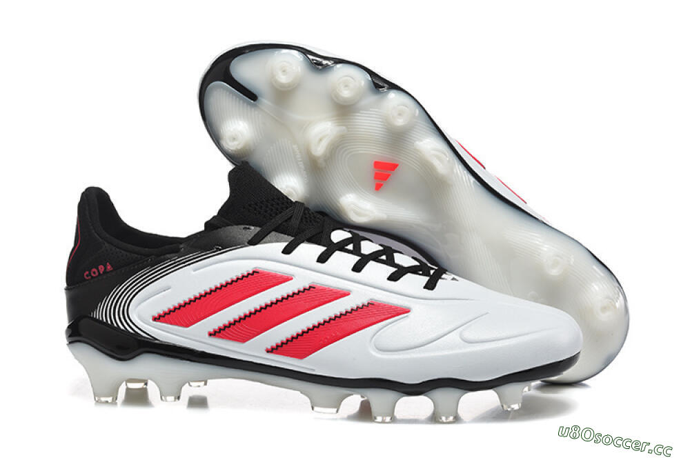 Men's Adidas Copa Pure 2 FG Firm Ground Low-Tops Football Boots - White/Crimson Red/Black 2