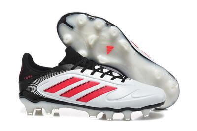 Men's Adidas Copa Pure 2 FG Firm Ground Low-Tops Football Boots - White/Crimson Red/Black