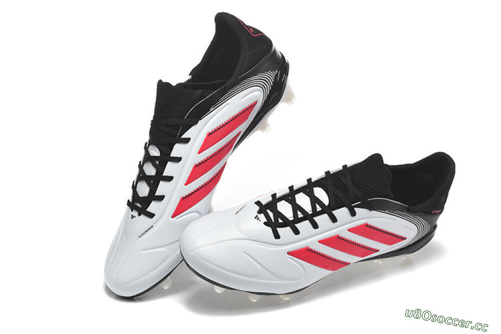 Men's Adidas Copa Pure 2 FG Firm Ground Low-Tops Football Boots - White/Crimson Red/Black 6