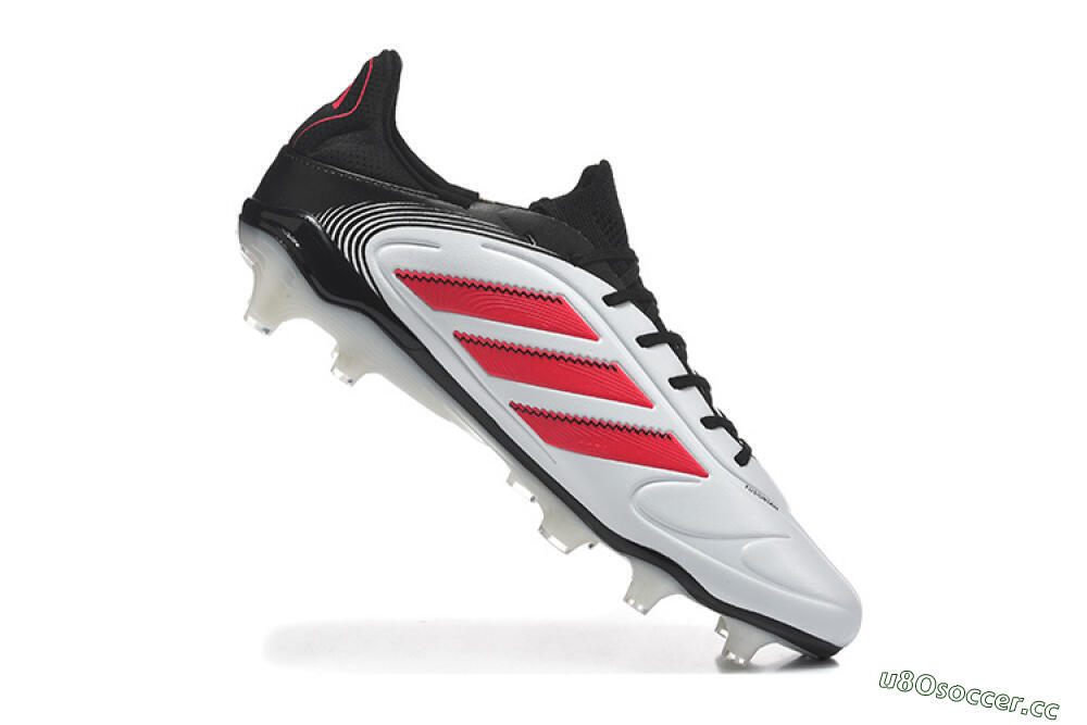 Men's Adidas Copa Pure 2 FG Firm Ground Low-Tops Football Boots - White/Crimson Red/Black 7