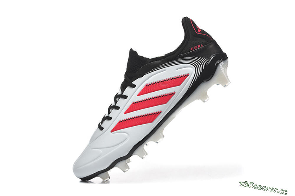 Men's Adidas Copa Pure 2 FG Firm Ground Low-Tops Football Boots - White/Crimson Red/Black 8
