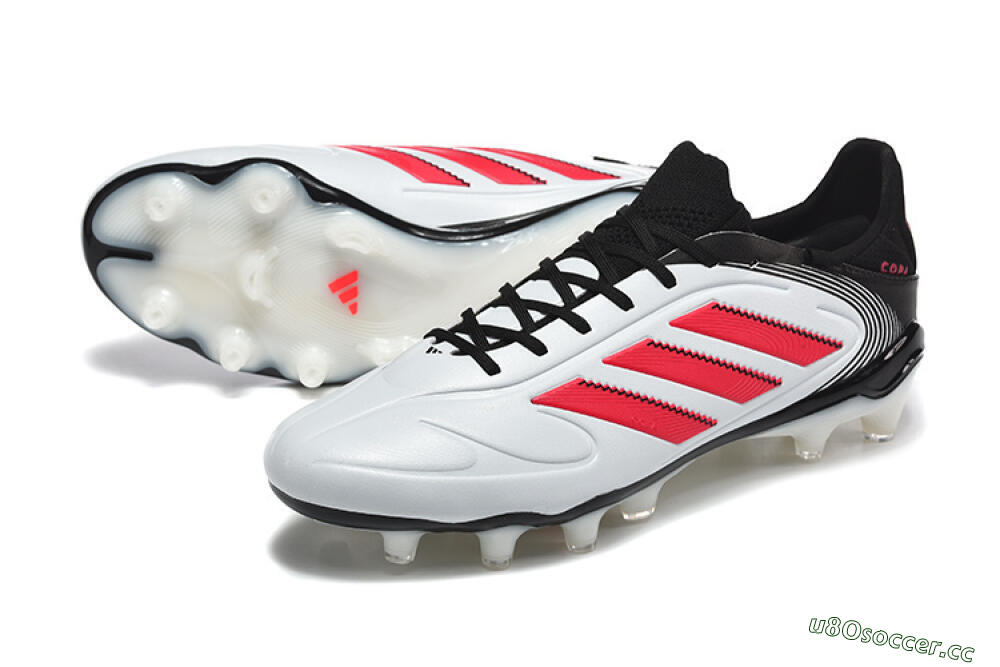 Men's Adidas Copa Pure 2 FG Firm Ground Low-Tops Football Boots - White/Crimson Red/Black 3