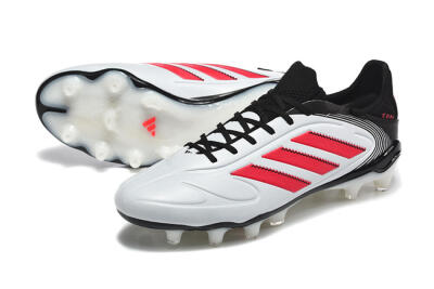 Men's Adidas Copa Pure 2 FG Firm Ground Low-Tops Football Boots - White/Crimson Red/Black