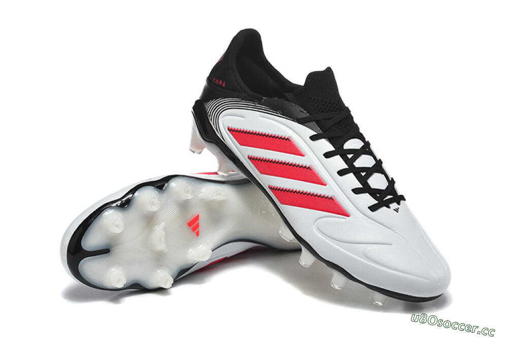 Men's Adidas Copa Pure 2 FG Firm Ground Low-Tops Football Boots - White/Crimson Red/Black 4