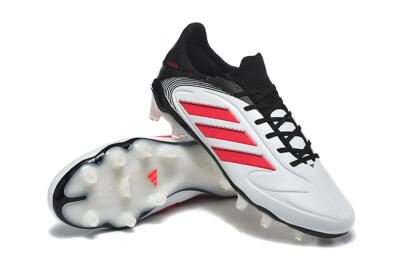 Men's Adidas Copa Pure 2 FG Firm Ground Low-Tops Football Boots - White/Crimson Red/Black