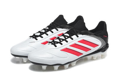Men's Adidas Copa Pure 2 FG Firm Ground Low-Tops Football Boots - White/Crimson Red/Black