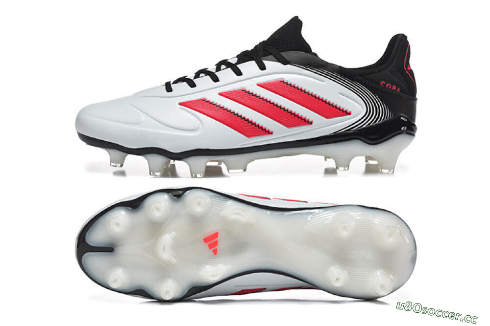 Men's Adidas Copa Pure 2 FG Firm Ground Low-Tops Football Boots - White/Crimson Red/Black 1