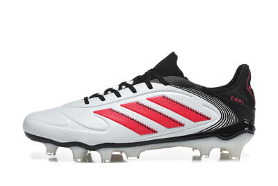 Men's Adidas Copa Pure 2 FG Firm Ground Low-Tops Football Boots - White/Crimson Red/Black