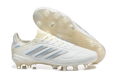 Men's Adidas Copa Pure 2 FG Firm Ground Low-Tops Football Boots - White/Light Gray/Blue