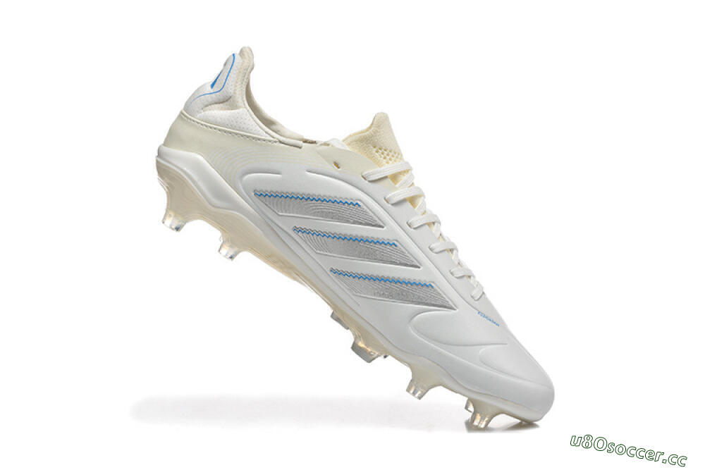 Men's Adidas Copa Pure 2 FG Firm Ground Low-Tops Football Boots - White/Light Gray/Blue 7