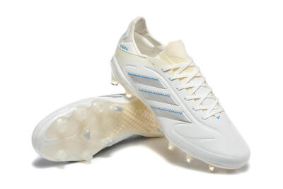 Men's Adidas Copa Pure 2 FG Firm Ground Low-Tops Football Boots - White/Light Gray/Blue