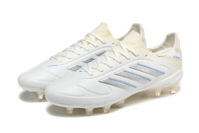 Men's Adidas Copa Pure 2 FG Firm Ground Low-Tops Football Boots - White/Light Gray/Blue