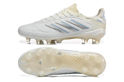 Men's Adidas Copa Pure 2 FG Firm Ground Low-Tops Football Boots - White/Light Gray/Blue