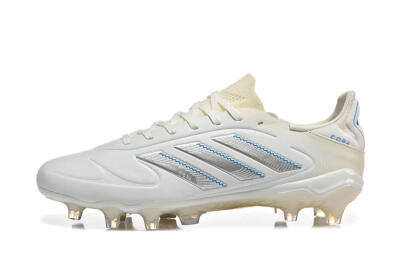 Men's Adidas Copa Pure 2 FG Firm Ground Low-Tops Football Boots - White/Light Gray/Blue