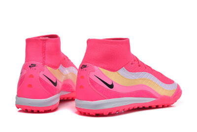 Men's Nike Air Zoom Mercurial Superfly 10 Elite TF Artificial Turf High-Tops Football Shoes - Pink/Electric Pink/Lemon Yellow