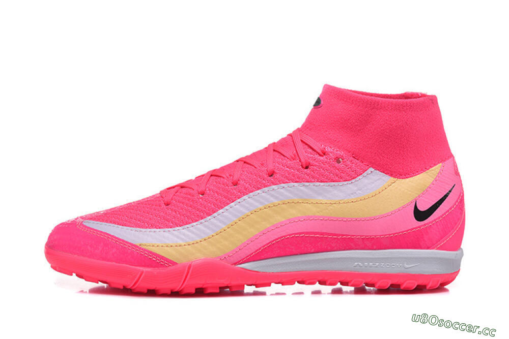 Men's Nike Air Zoom Mercurial Superfly 10 Elite TF Artificial Turf High-Tops Football Shoes - Pink/Electric Pink/Lemon Yellow 0