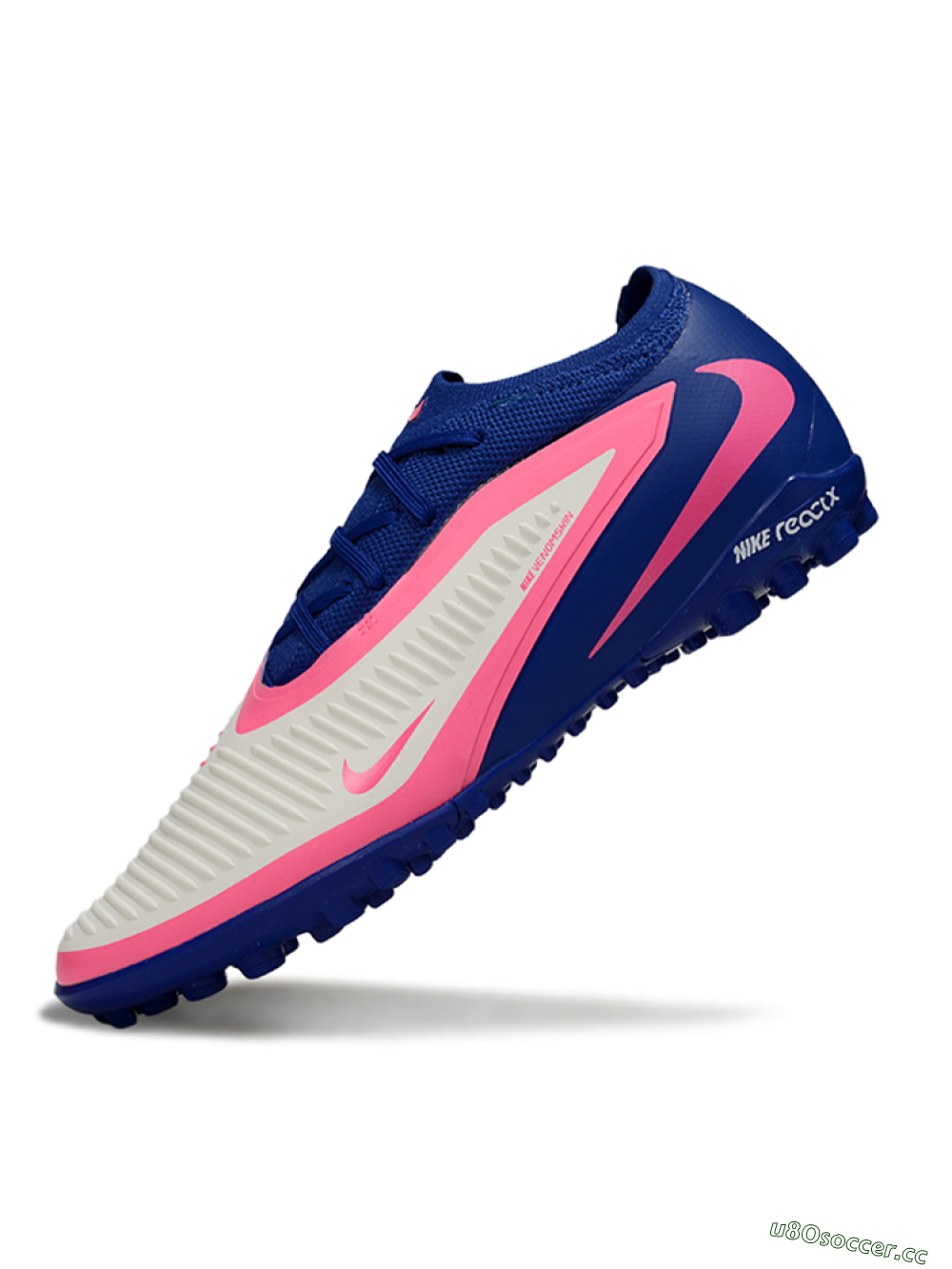 Unisex Nike Phantom 6 Low Elite TF Artificial Turf Low-Tops Football Shoes - Blue/Vibrant Pink/Light Grey 5