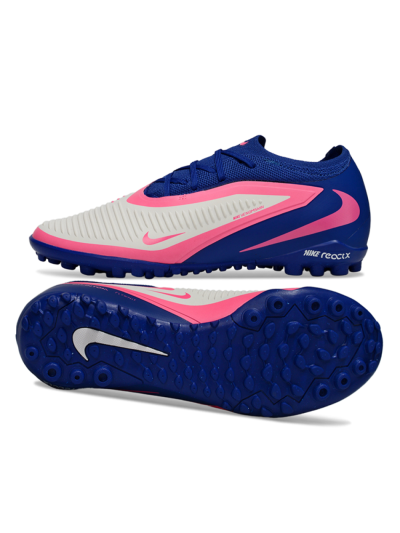 Unisex Nike Phantom 6 Low Elite TF Artificial Turf Low-Tops Football Shoes - Blue/Vibrant Pink/Light Grey