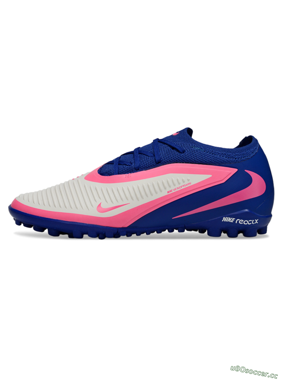 Unisex Nike Phantom 6 Low Elite TF Artificial Turf Low-Tops Football Shoes - Blue/Vibrant Pink/Light Grey 0