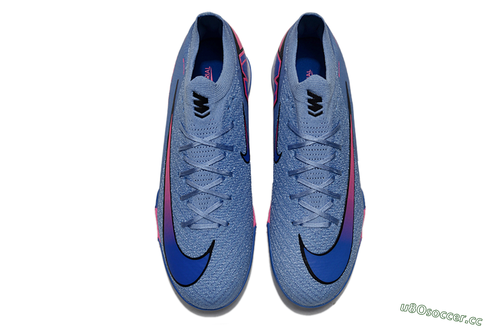 Unisex Nike Air Zoom Mercurial Vapor 16 Elite TF Artificial Turf Low-Tops Football Shoes - Blue/Electric Blue/Neon Pink 4